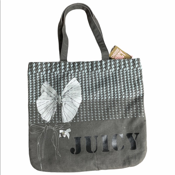 New! Juicy Couture Grey Canvas Tote